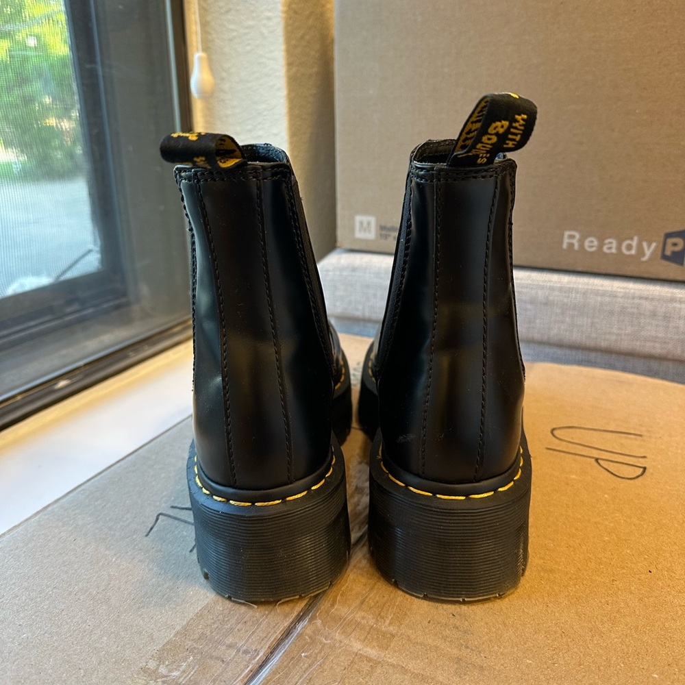 Dr. Martens 2976 Platform Black Leather Chelsea Boots - Picture 4 of 7